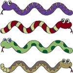 Slinking Snakes Embroidery Design