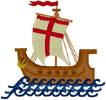The Church as a Ship Embroidery Design