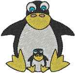 Machine Embroidery Designs: Minibits: Mrs P & Allister Penguins