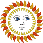 Sun Face Embroidery Design