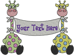 Baby Giraffe Banner Embroidery Design