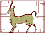 Framed Greek Art Goat #1 Embroidery Design