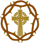 Celtic Cross & Crown of Thorns Embroidery Design