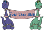 Baby Dinosaur Banner Embroidery Design