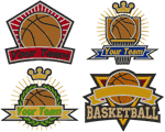 Basketball Emblems Embroidery Design