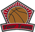 Basketball Emblem 1 Embroidery Design