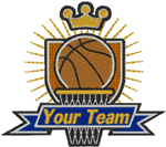 Basketball Emblem 2 Embroidery Design