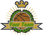 Basketball Emblem 3 Embroidery Design