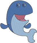 Cheerful Wilbur the Whale Embroidery Design