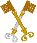 Machine Embroidery Design: St. Peter's Symbol #2<br>Keys to the Kingdom