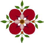 North American Folk Art Flower Embroidery Design