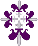 4 Fleur-De-Lis Cross Embroidery Design