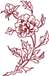 Redwork Chinese Folk Art Peony #2 Embroidery Design