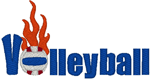 Flaming Volleyball Embroidery Design