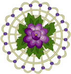 Lattice Flower Accent Embroidery Design