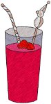 Strawberry Punch Drink Embroidery Design