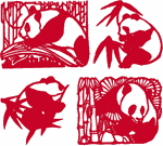 Monochrome Pandas Embroidery Design