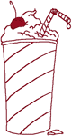 Redwork Milkshake Embroidery Design