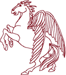 Redwork Pegasus Embroidery Design