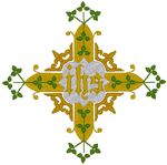 Cross, Vines & Christogram Embroidery Design