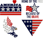 USA Red, White & Blue Set Embroidery Design