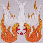 Holy Spirit with Blended Flame Embroidery Design