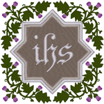 Christogram & Thistle Border Embroidery Design