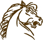Wild Mustang Portrait in Outline Embroidery Design