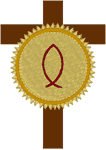 Cross & Christian Ichtus Symbol Embroidery Design