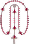 Country Flower Rosary Embroidery Design