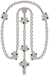 White Rose Rosary Embroidery Design