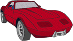 Red Corvette Embroidery Design