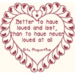 Redwork Love Quotes Embroidery Design