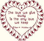 Redwork The Love We Give Embroidery Design