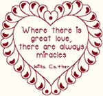 Redwork Where There is Great Love Embroidery Design