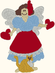 Valentine Colonial Angel Embroidery Design