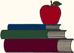 Schoolbooks & Apple Embroidery Design