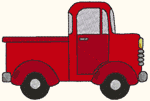 Old Red Pickup Truck Embroidery Design