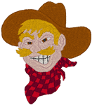 Snarling Cowboy Embroidery Design