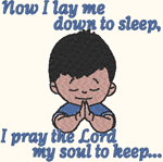 Little Boy's Bedtime Prayer Embroidery Design