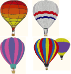 Hot Air Balloons Embroidery Design