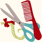 Hair Stylist's Tools Embroidery Design