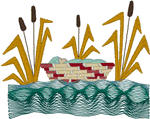 Baby Moses in the Bullrushes Embroidery Design