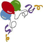 Party Balloon Corner Embroidery Design
