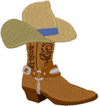 Cowboy Hat & Boot Embroidery Design