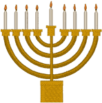 Hanukkah Menorah Embroidery Design