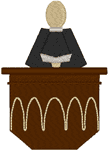 Christian Machine Embroidery Designs: Minister at the Pulpit