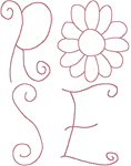 Rosewater Font Alphabet Embroidery Design