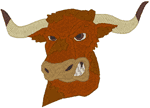 Fightin' Mad Longhorn Embroidery Design