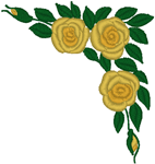 Yellow Rose Corner Embroidery Design